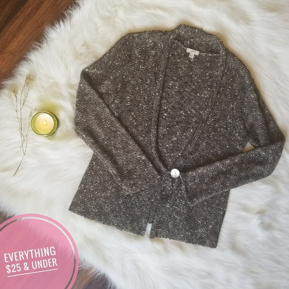 J. Jill Sweaters - J.Jill Brown Fuzzy Cardigan